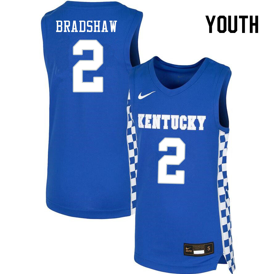 Youth #2 Aaron Bradshaw Kentucky Wildcats College Basketball Jerseys Stitched Sale-Blue